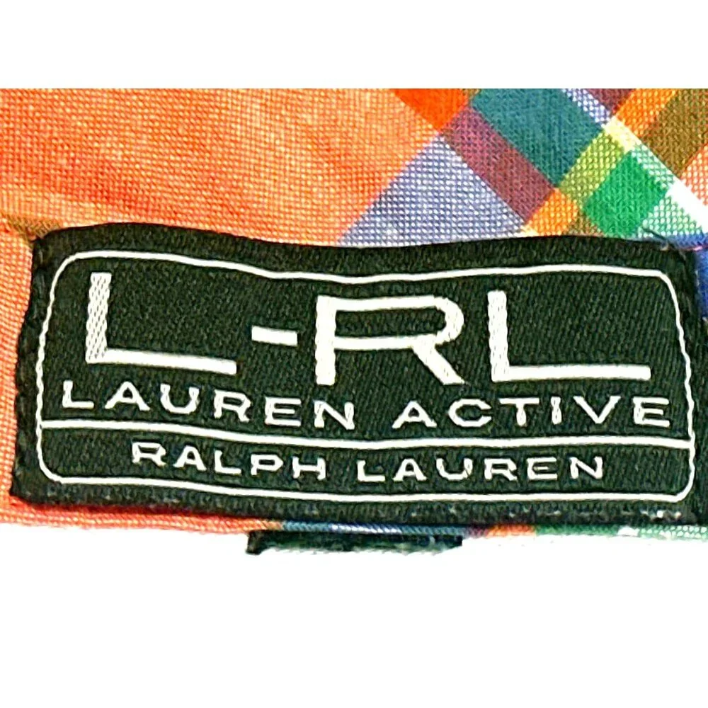 Lauren Ralph Lauren Size Medium White Polo Plaid Collar Preppy City Classic Styl - Picture 9 of 10